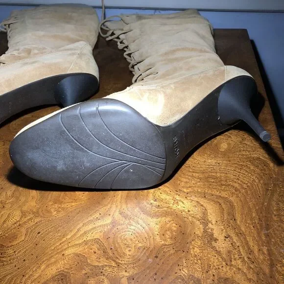 Michael Kors Suede 10M Boots, VINTAGE NEVER WORN Camel/Sport Sue Colby  with Box - Picture 8 of 9